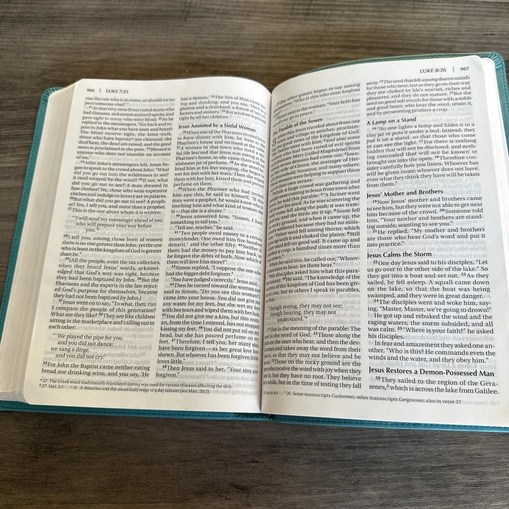 Zondervan Holy Bible Thinline Teal NIV New International Version Large Print